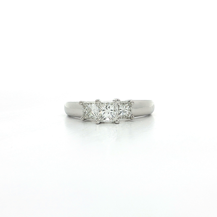Colorless Princess-Cut Diamond Past Present Future Ring (1 ¼ ct. tw.) in Platinum