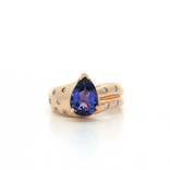 Vivid Pear Tanzanite Colorless Nearly Flawless Diamond Ring (3 ct. tw.) in 18k Rose Gold