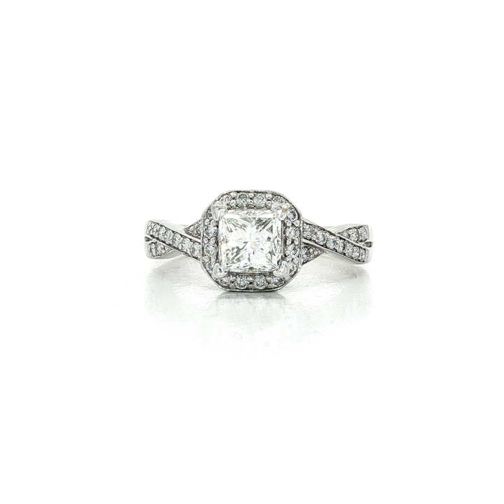 Halo Diamond Princess Cut Engagement Ring (1 ¾ ct. tw.) in 14k White Gold
