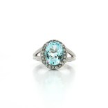 Aquamarine & Diamond Ring (3 ½ ct. tw.) in 14k White Gold