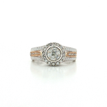 Cluster Halo Near-Colorless Diamond Ring (1 ct. tw.) in 14k White & Yellow Gold