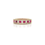 Princess Cut Vivid Ruby Colorless Nearly Flawless Diamond Ring (1 ⅒ ct. tw.) in 18k Yellow Gold