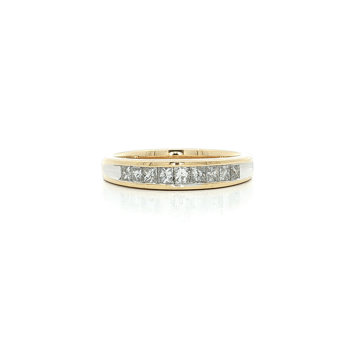 0.75 CTW Natural Princess Brilliant Cut Diamonds Channel - Set in a 14kt Yellow & White Gold Ring – Jewelry Depot, Inc.