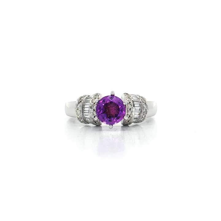 Vivid Amethyst Near-Colorless Nearly Flawless Channel-Set Diamond Ring (1 ⅕ ct. tw.) in 14k White Gold