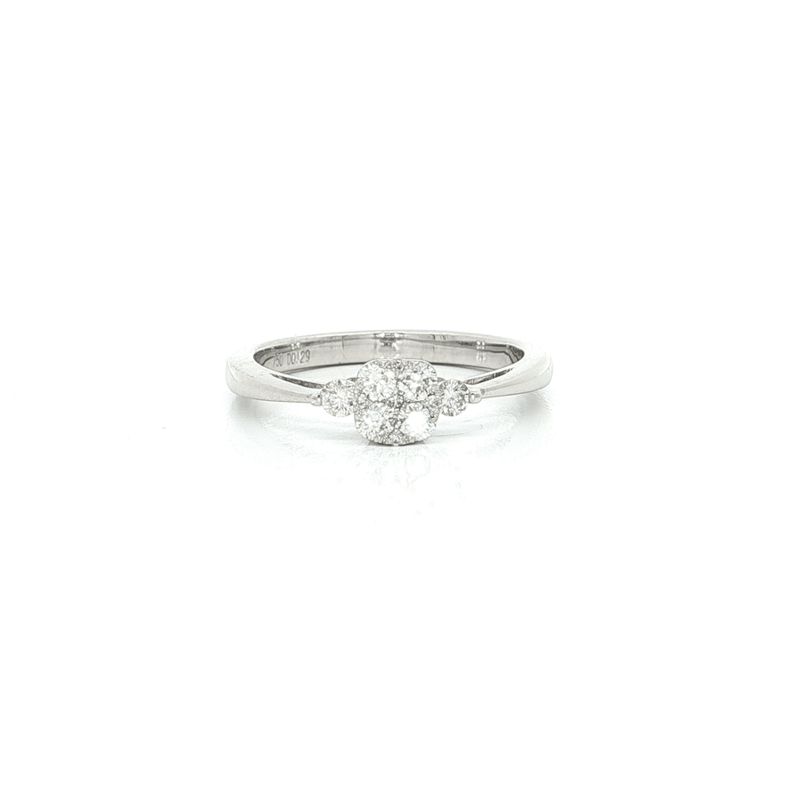 Round Brilliant Cut Nearly Flawless Colorless Diamond Cluster Ring (1/4 ct. tw.) 18k White Gold