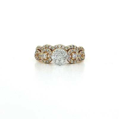 0.75 CTW Natural Round Brilliant Cut Colorless Diamond Cluster Halo Bridal Set in 14kt Yellow Gold Split Shank Engagement Ring & Matching Wedding Band – Jewelry Depot, Inc.