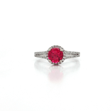 Vivid Red Spinel & Round Brilliant Cut Colorless Diamond Ring (1 ½ ct. tw.) in 18k White Gold