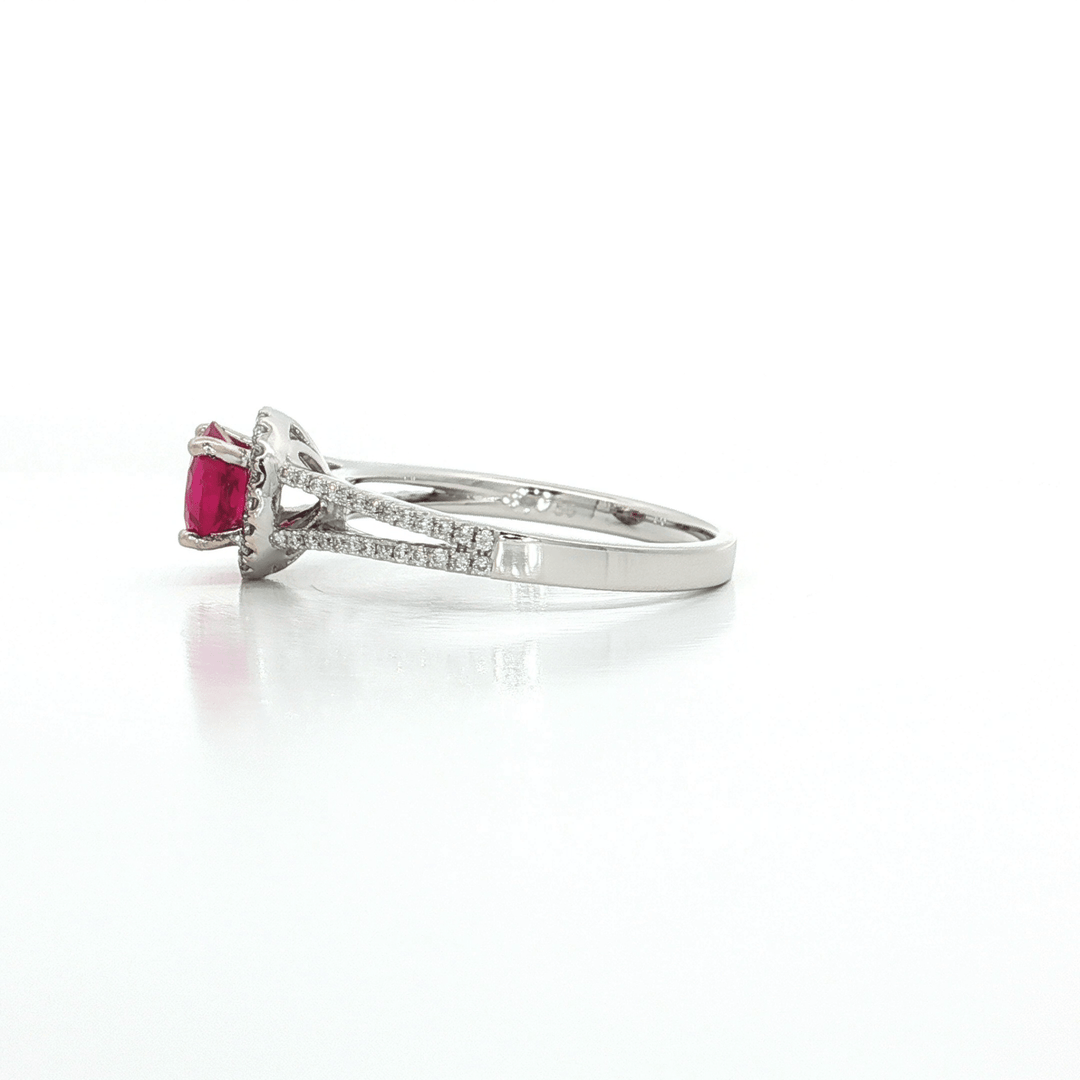 1.50 CTW AAAA Grade Red Spinel & Natural Round Brilliant Cut Colorless Diamond Ring in 18kt White Gold – Jewelry Depot, Inc.