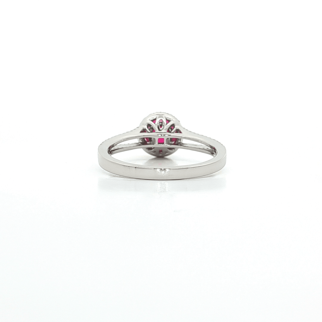 1.50 CTW AAAA Grade Red Spinel & Natural Round Brilliant Cut Colorless Diamond Ring in 18kt White Gold – Jewelry Depot, Inc.