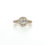 Colorless Diamond Split-Shank Halo Ring (1 ⅗ ct. tw.) in 14k Yellow Gold