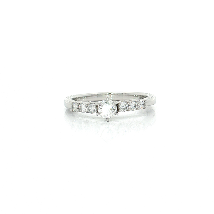 Round Brilliant Cut Colorless Diamond Engagement Ring (⅔ ct.) in 14k White Gold