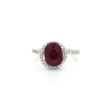 Deep Raspberry Rhodolite Garnet & Colorless Diamond Ring (3 ¼ ct. tw.) in 18k White Gold