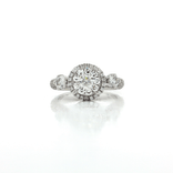 Round Brilliant Cut Colorless Cluster Halo Diamond Engagement Ring (1 ½ ct. tw.) in 18k White Gold