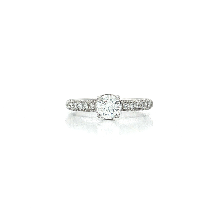 Micro-Pave Colorless Diamond Engagement Ring (1 1/6 ct. tw.) 18k White Gold