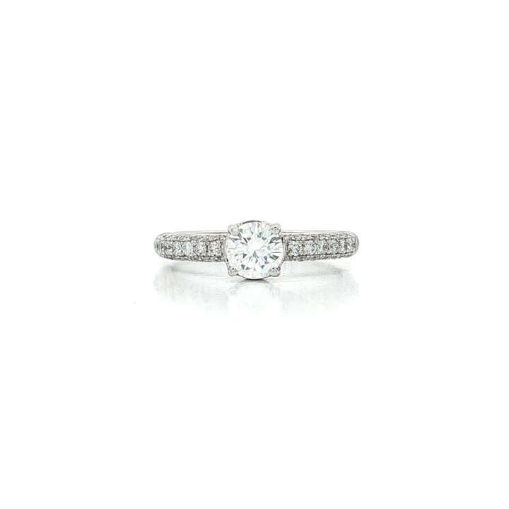 Colorless Micro-Pavé Diamond Engagement Ring (1 ⅙ ct. tw.) in 18k White Gold