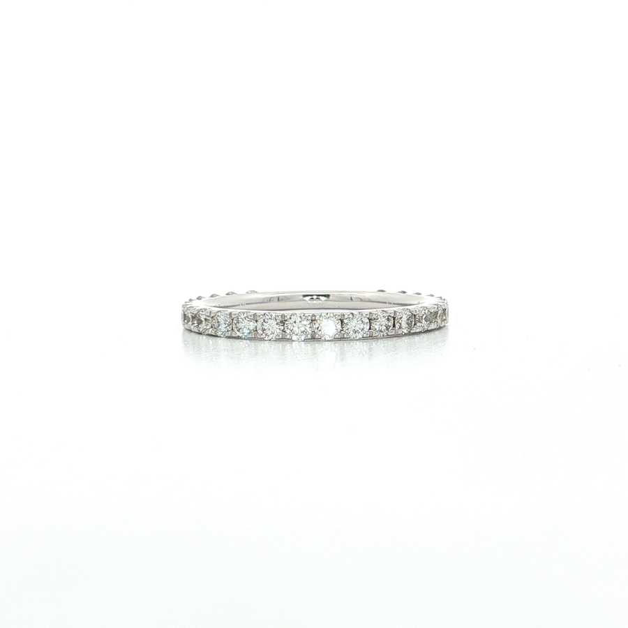 Nearly Flawless Colorless Diamond 3/4 Eternity Wedding Band (3/4 ct.) 18k White Gold