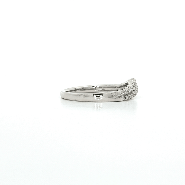 0.25 CTW Colorless Near Flawless Natural Round Brilliant Cut Diamonds Double Strand Curved Crown Style Wedding Band in 18kt White Gold – Jewelry Depot, Inc.