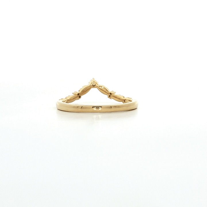 0.15 CTW Natural Round Brilliant Cut Diamond Pointed Wedding Band Enhancer in 18kt Yellow Gold – Jewelry Depot, Inc.