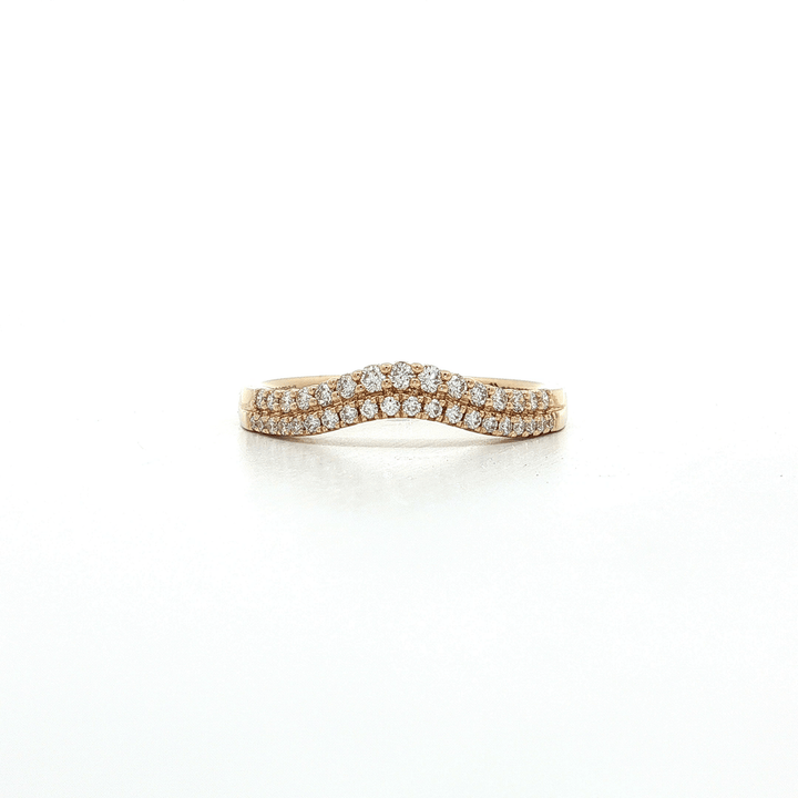 0.26 CTW Colorless Nearly Flawless Natural Round Brilliant Cut Diamonds Double Strand Curved Crown Style Wedding Band in 14kt Yellow Gold – Jewelry Depot, Inc.