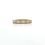 Diamond Wedding Band (⅔ ct. tw.) with Colorless & Nearly Flawless Round Brilliant Cut & Baguette Cut Diamond in 14k Yellow Gold