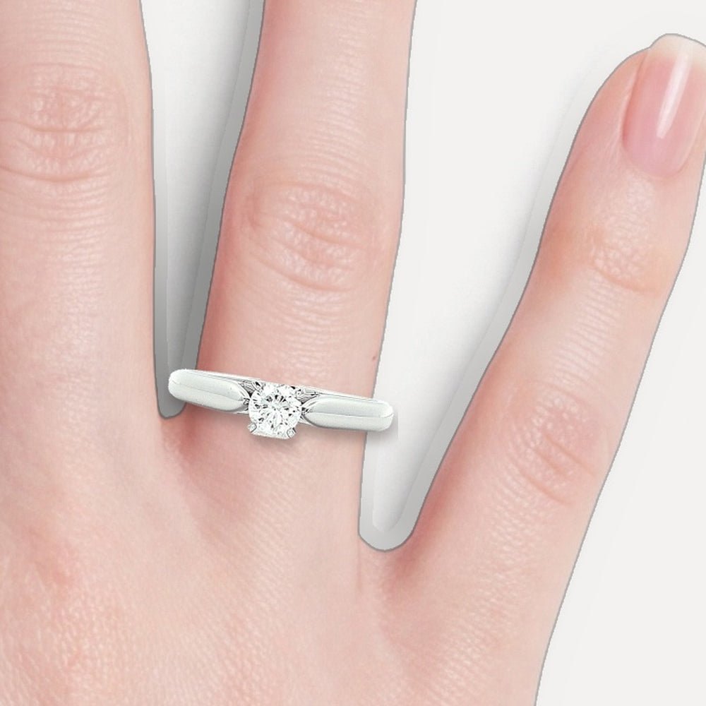Round Brilliant Cut Near-Colorless Solitaire Diamond Engagement Ring (½ ct.) in 14k White Gold