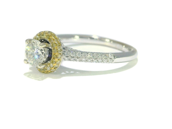 1.62 CTW EGL Certified Diamond Engagement Ring in 18KT White & Yellow Gold
