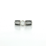 Black and White Cubic Zirconia Ring in Sterling Silver