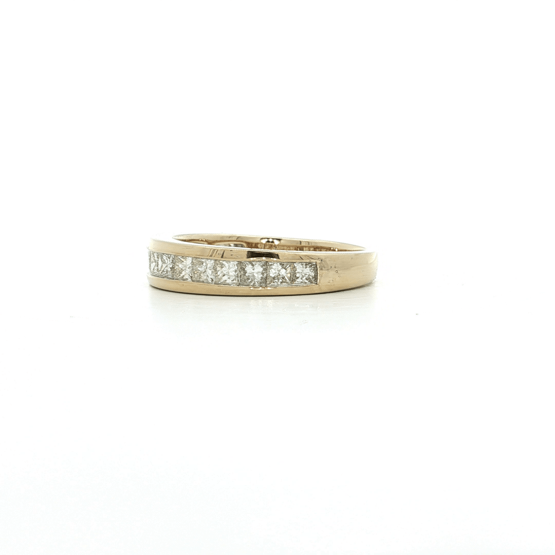 1.05 CTW Princess Cut Natural Diamond Channel - Set Wedding Band in 14kt Yellow Gold – Jewelry Depot, Inc.