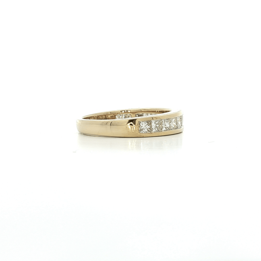 1.05 CTW Princess Cut Natural Diamond Channel - Set Wedding Band in 14kt Yellow Gold – Jewelry Depot, Inc.