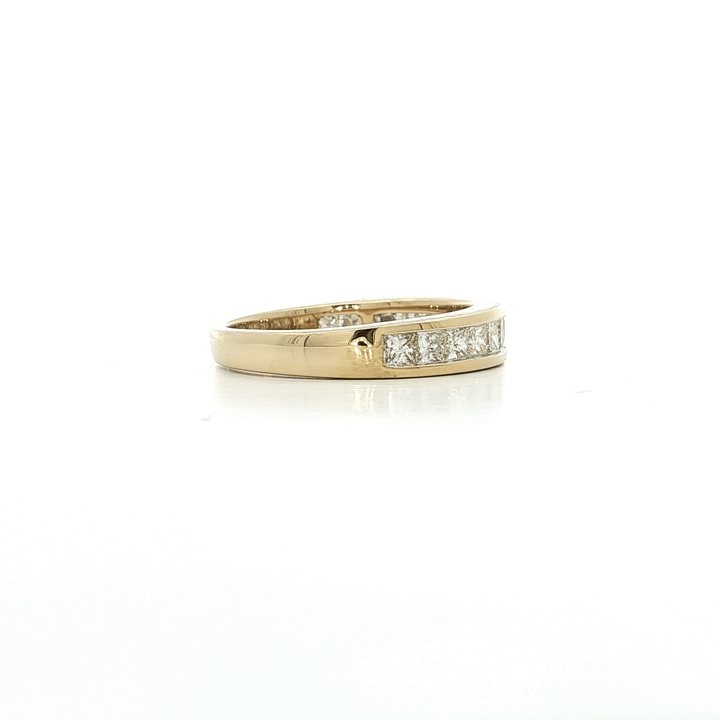 1.05 CTW Princess Cut Natural Diamond Channel - Set Wedding Band in 14kt Yellow Gold – Jewelry Depot, Inc.