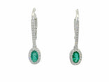 Emerald & Diamond Drop Earrings (1 ⅒ ct. tw.) in 14k White Gold