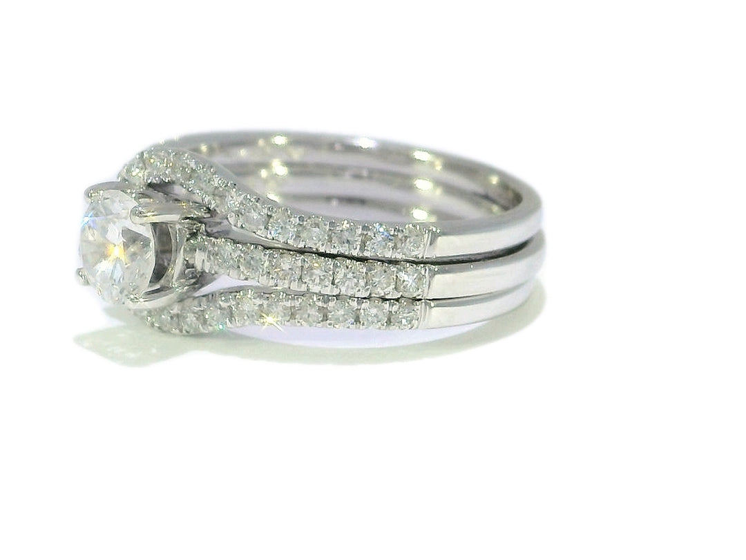 1.19 CTW Round Brilliant Diamond Bridal Set in 14KT White Gold