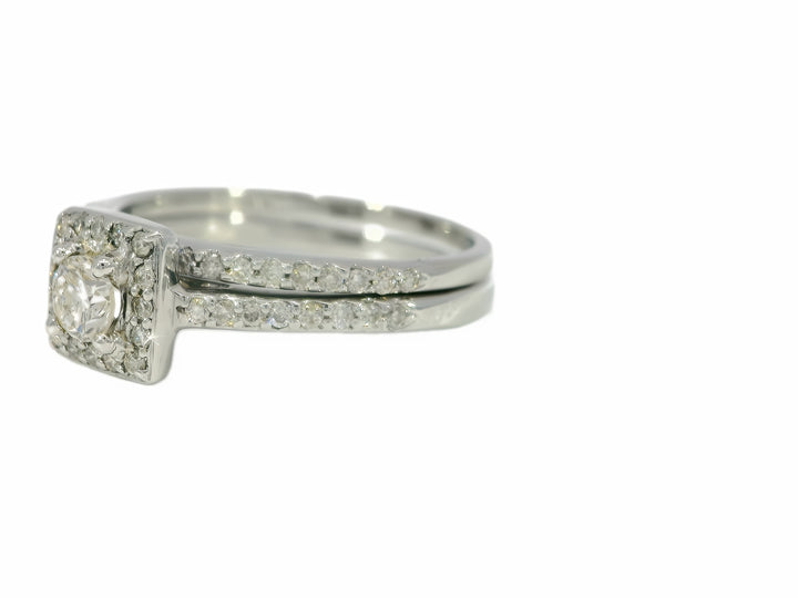 0.75 CTW Round Brilliant Diamond Bridal Set in 14KT White Gold