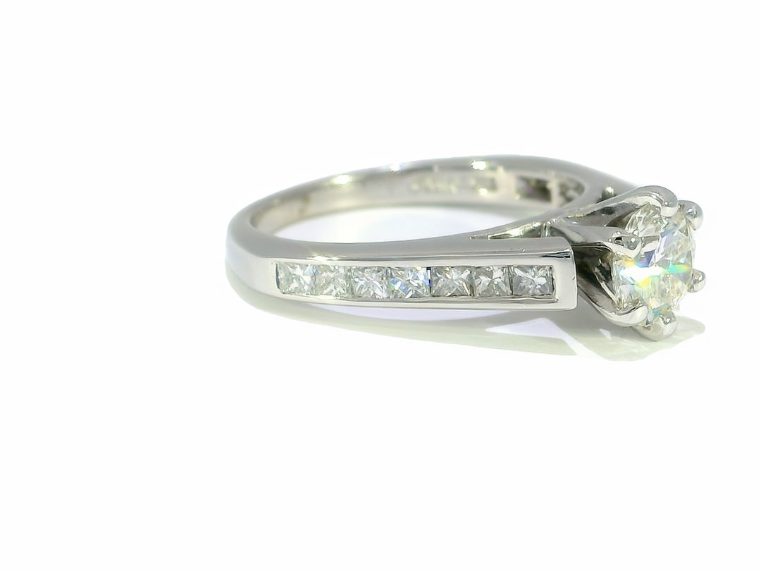 1.47 CTW GIA & EGL Certified Internally Flawless Round Brilliant Diamond Engagement Ring in 18KT White Gold