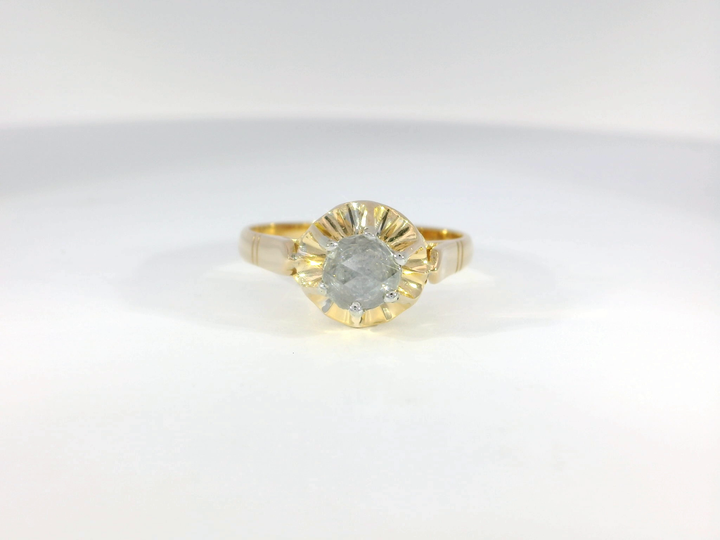 Antique (C. 1850) 0.25 CTW Natural Rose Cut Diamond Engagement Ring in 18KT Yellow Gold