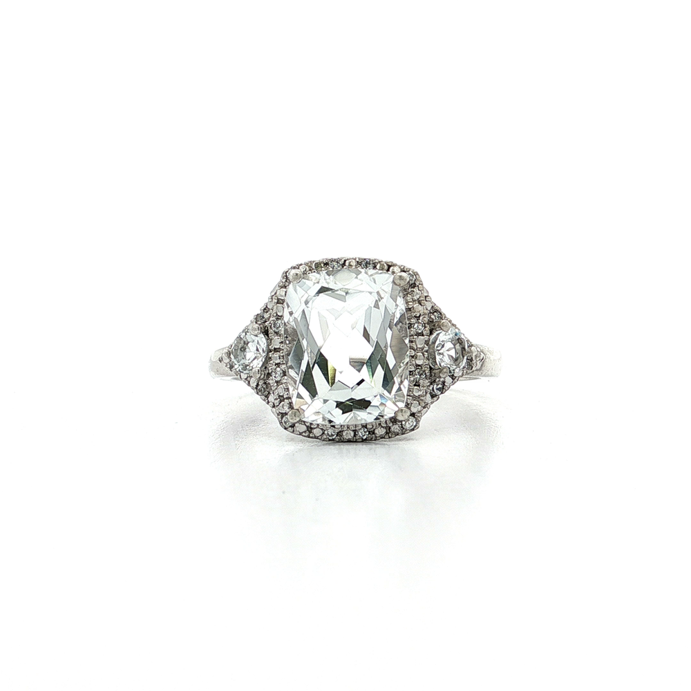 Halo CZ Ring Sterling Silver