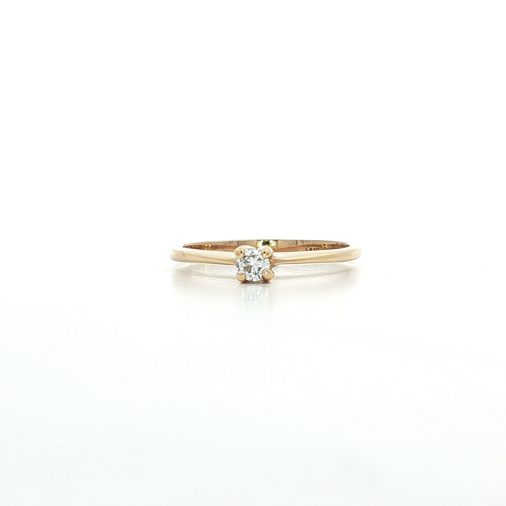 Diamond Solitaire Ring 14k Yellow Gold