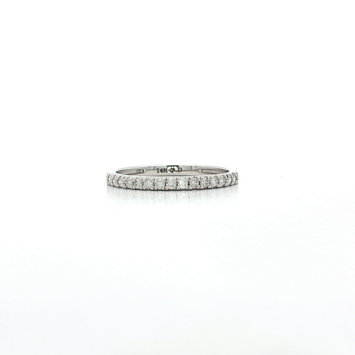 0.30 CTW Natural Round Brilliant Cut Near Colorless Near Flawless Diamond Wedding Band in 14kt White Gold