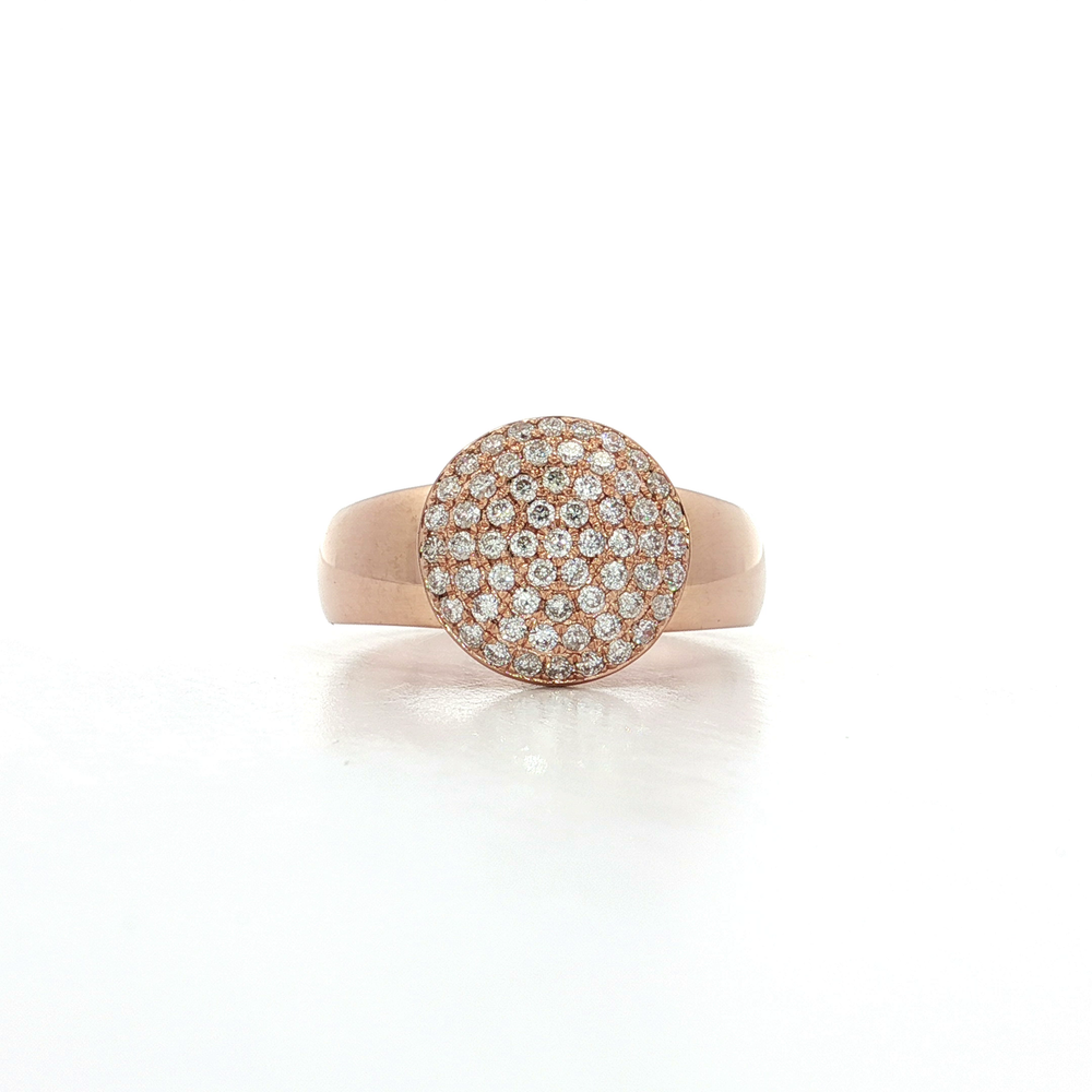 Diamond Pavé Cluster Dome Ring 14k Rose Gold