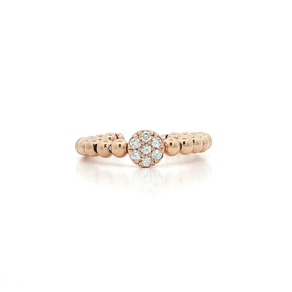Round Diamond Cluster Band Ring 14k Rose Gold