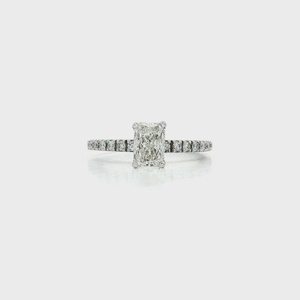 Certified Radiant Diamond Engagement Ring 14k White Gold