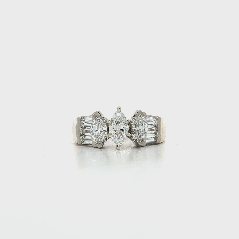 Marquise Three-Stone Diamond Ring 1 ⅘ ct. tw. 14k Two-Tone Gold