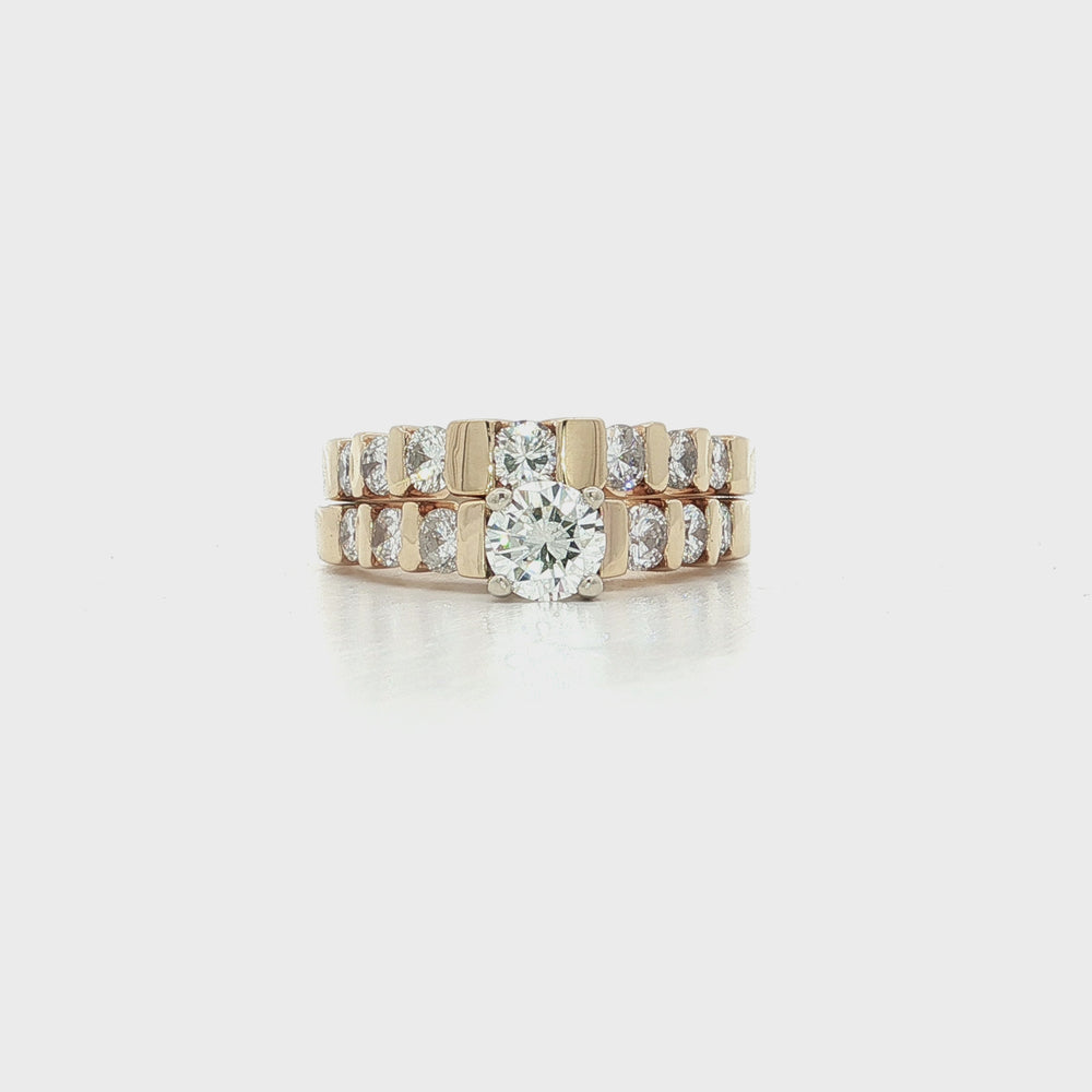 Diamond Bar-Set Bridal Set (1½ ct. tw.) in 14k Yellow Gold