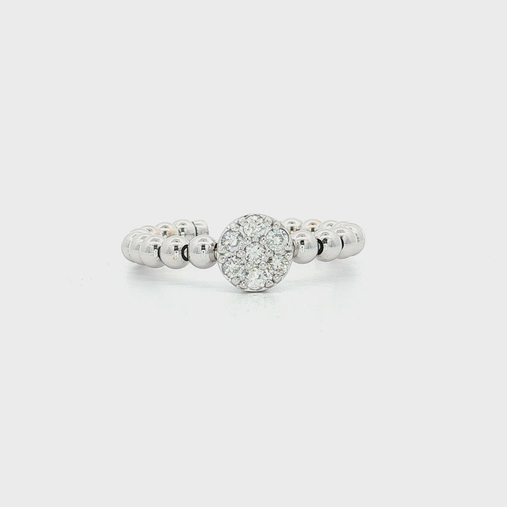 Round Diamond Cluster Band Ring 14k White Gold