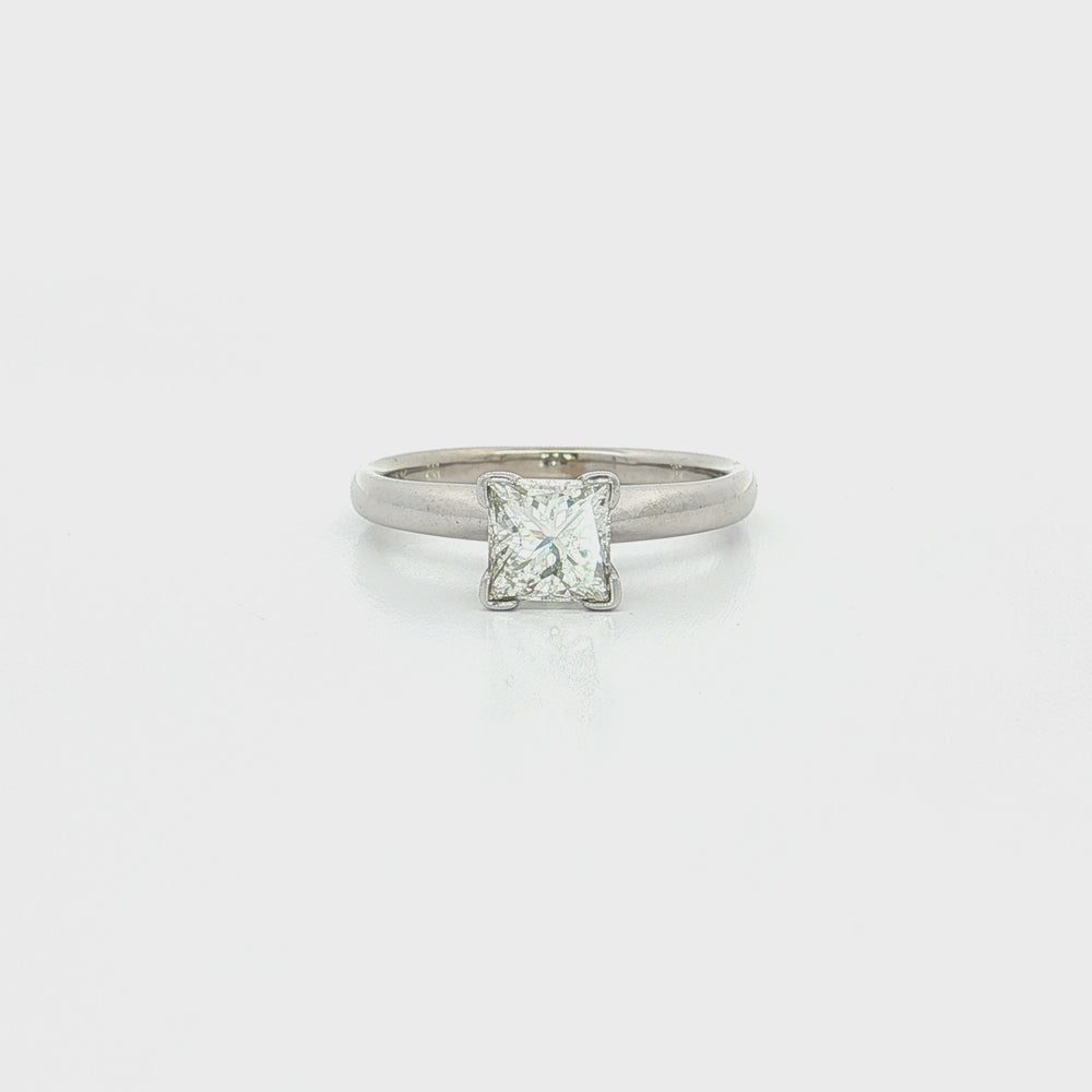 Princess Solitaire Engagement Ring 14k White Gold