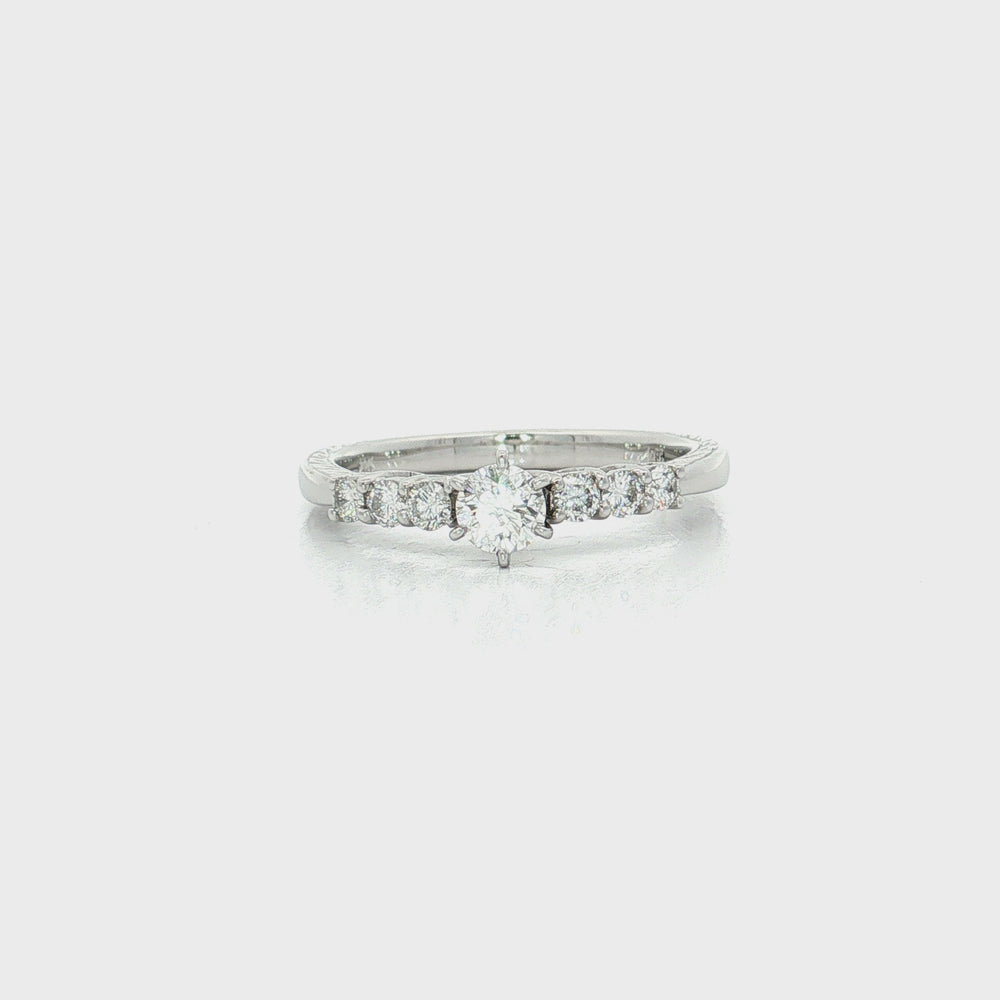 Colorless Diamond Engagement Ring 14k White Gold