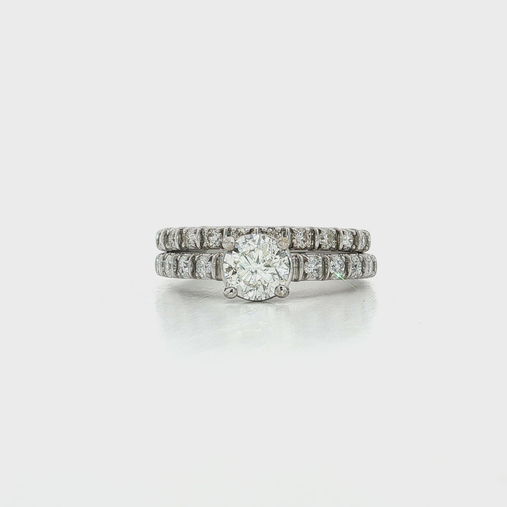 Round Diamond Bridal Set 14k White Gold