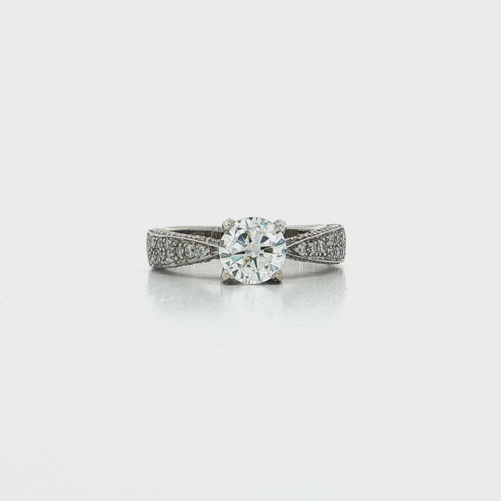 Colorless Diamond Engagement Ring 14k White Gold