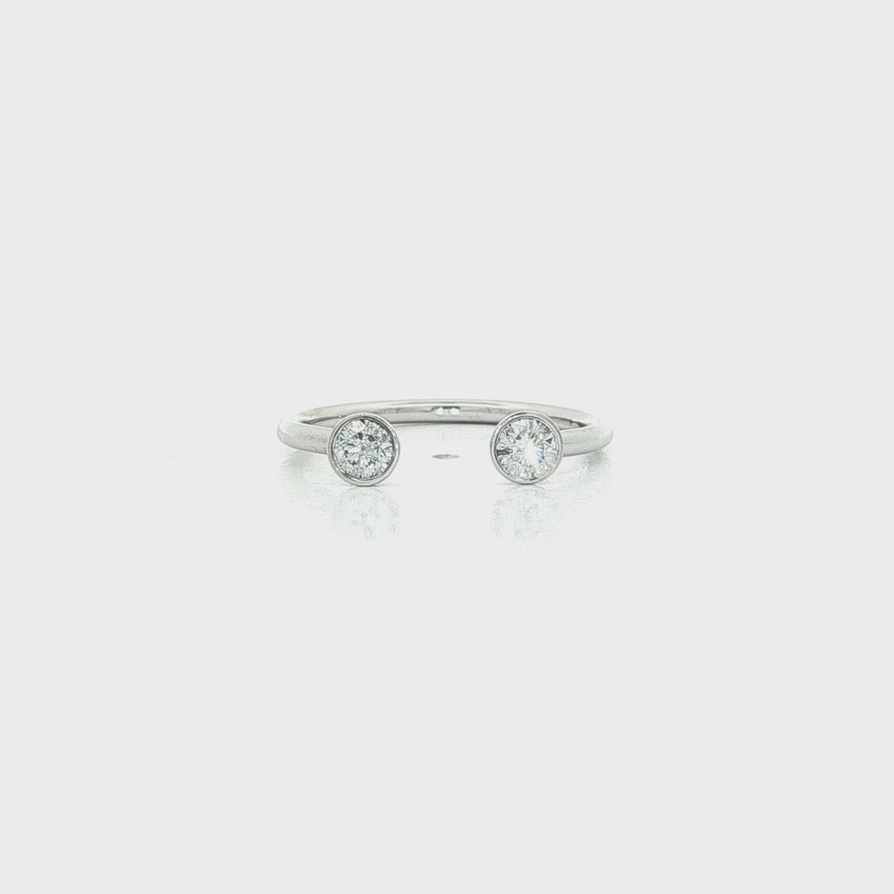 Near-Colorless Toi et Moi Diamond Ring 14k White Gold