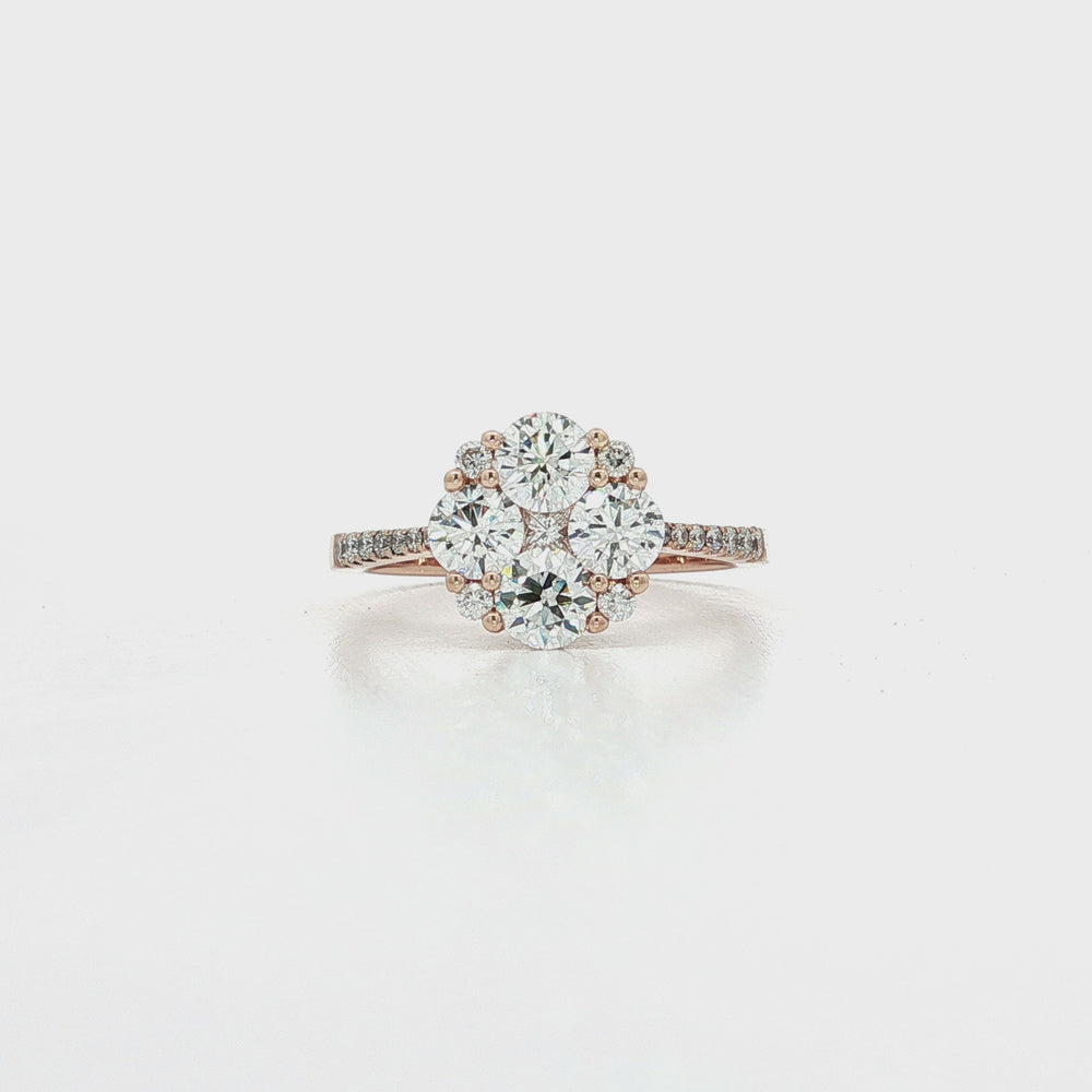 Colorless Diamond Flower Ring (1 ⅓ ct. tw.) in 14k Rose Gold